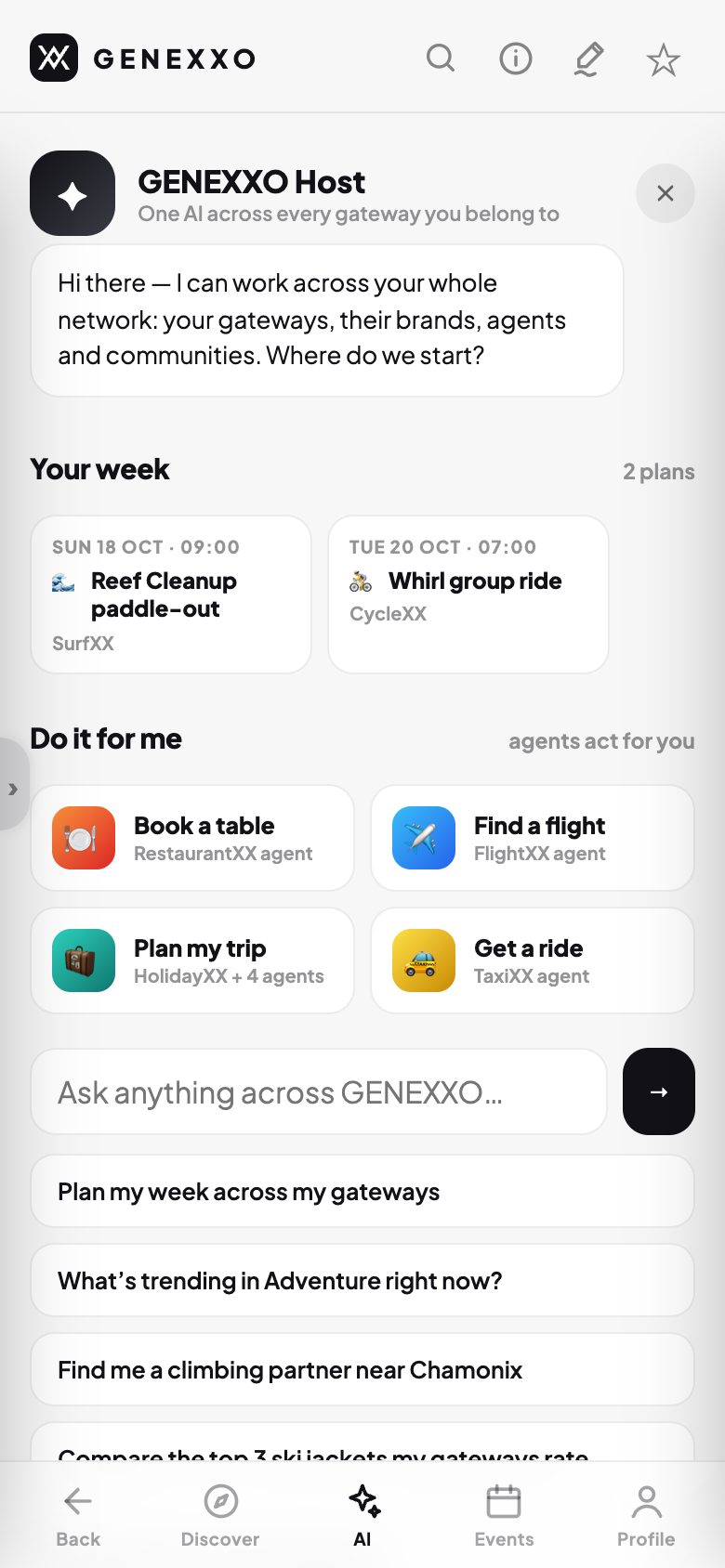 The GENEXXO Host: one AI across every gateway